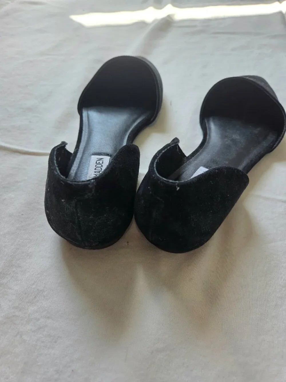 Steve Madden D'Orsay black suede pointed flat sandals